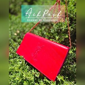 YSL Cluth with after market strap in Patent Leather (Red & Puchsia color combo)